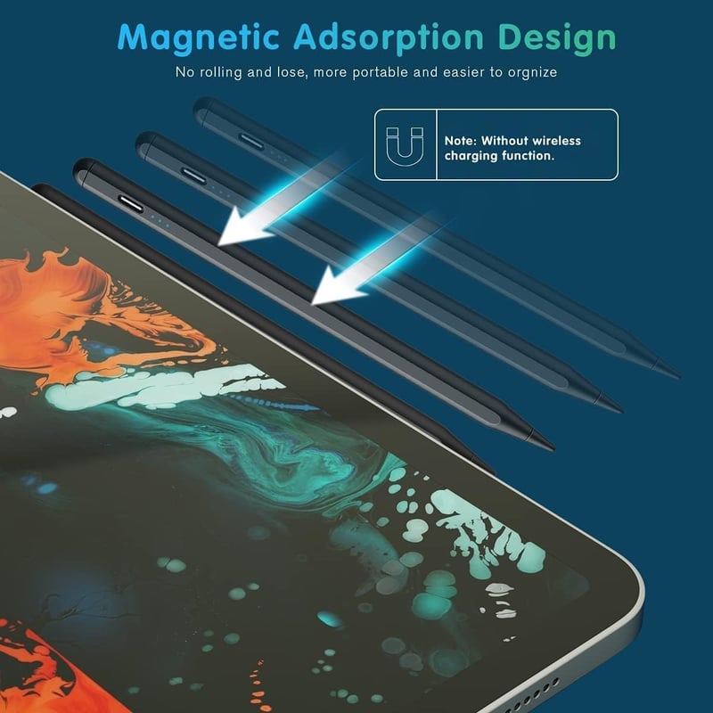 Apple iPad Érintőceruza - Kompatibilis 10-6. Generációs iPad, Air és Pro Modellekhez, Tenyértámasz Funkcióval, 5 Cserélhető Heggyel
