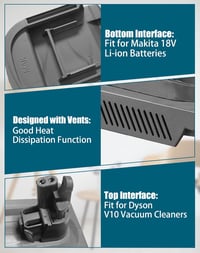 Dyson V10 akkumulátor adapter Makita 18V-os akkuhoz - kompatibilis SV12 porszívókkal 6