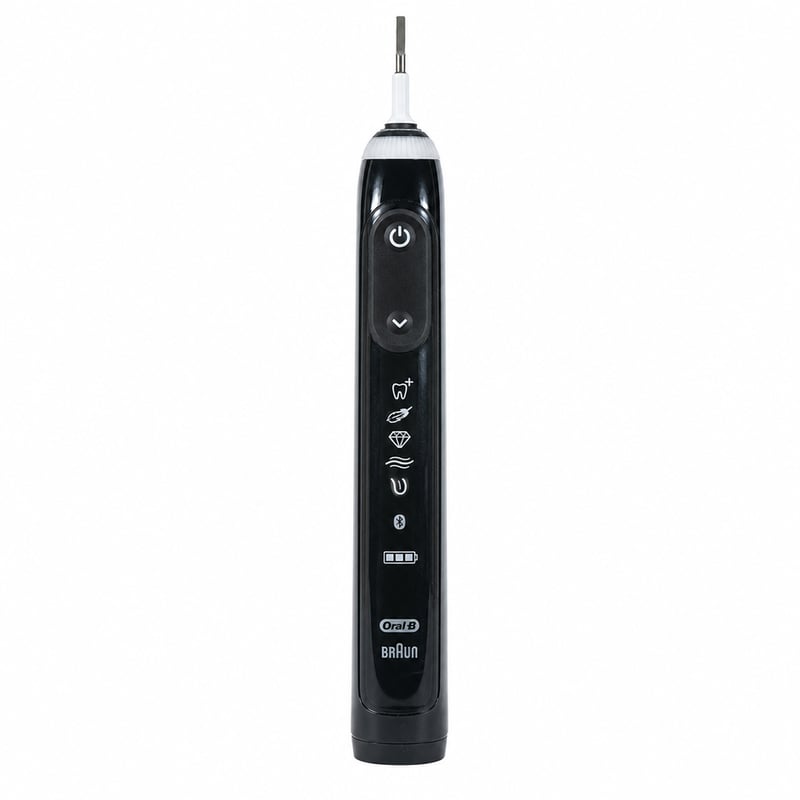 Oral-B Genius X elektromos fogkefe 6 tisztítási móddal, Bluetooth kapcsolattal, fekete – használt, kefefej nélkül (állapot: lásd a 2. képet)