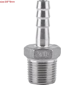 Hilitand Rozsdamentes Acél Pneumatikus Csőcsatlakozó - 3/8" x 8mm BSPT Menetes Tömlőillesztés SS304 - Gyorscsatlakozó Levegő, Üzemanyag és V 3