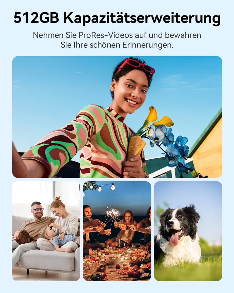 Yottamaster 512GB Mágneses Külső SSD - 2000MB/s USB 3.2 Gen 2x2 Hordozható Meghajtó iPhone 16/15, Okostelefon, Laptop és PS5 Kompatibilitáss