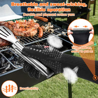 SPGOOD 800 fokos hőálló grillkesztyű, fekete, L/XXL méret 4