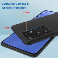 Samsung Galaxy S21 Ultra Matt Fekete Ütésálló Védőtok - Csúszásmentes TPU 4