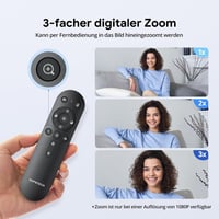 DEPSTECH DW50 Pro 4K Ultra HD Webkamera Mikrofonnal, 3x Zoom, Sony Szenzor, Zajszűrő Kettős Mikrofon, Távirányító, Autofókusz PC, Laptop, Ma 3