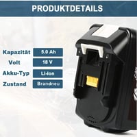 Makita 18V 5,0Ah Li-Ion akkumulátor - VANTTECH 2db helyettesítő akku BL1850B kompatibilis 2