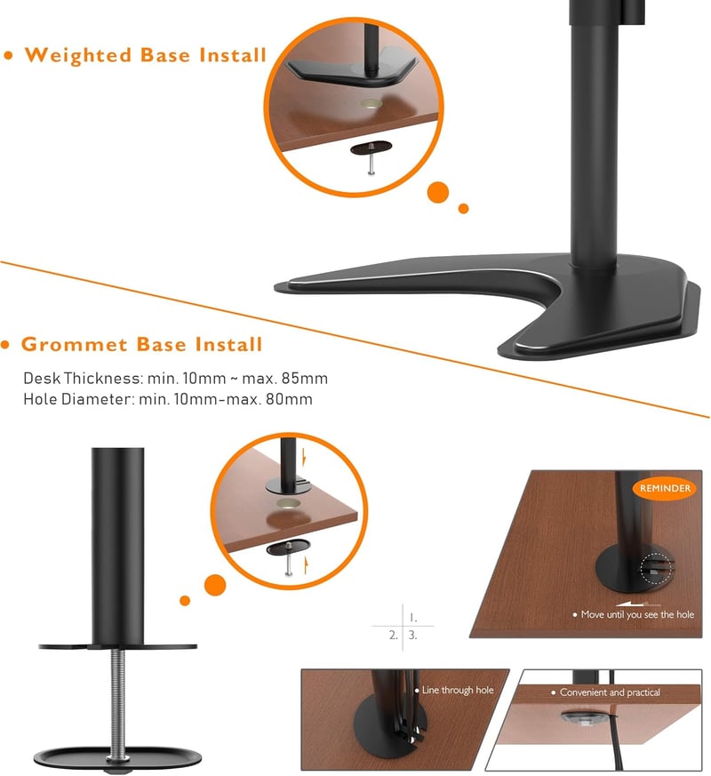 BONTEC Dupla Monitortartó | 13-27" LED/LCD | Állítható, Forgatható, 2x10kg