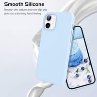 Apple iPhone 12 Világoskék Szilikon Védőtok Mikroszálas Béléssel 3
