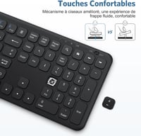 OMOTON vezeték nélküli AZERTY billentyűzet, ultravékony, numerikus blokkal, Windows kompatibilis 5