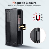 Samsung Galaxy Z Fold 4 5G OCASE bőrtok S Pen tartóval, RFID védelemmel - Fekete 6