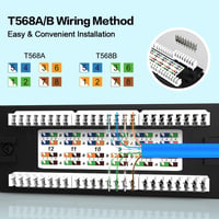 24 Port Patch Panel CAT6A 19" Rack Mount Ethernet Fali Rendező Panel Cat5/5e/6/6A Kábelekhez 5