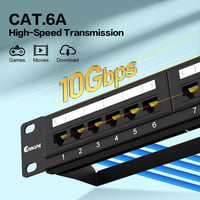 24 Port Patch Panel CAT6A 19" Rack Mount Ethernet Fali Rendező Panel Cat5/5e/6/6A Kábelekhez 2