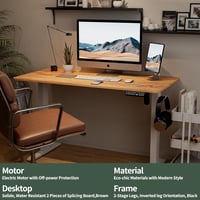 BEXEVUE Elektromos Íróasztal 120x60cm - Állítható Magasságú Álló-Ülő Számítógépasztal, 3 Memória Funkcióval, Ütközésgátlóval, Kábelrendezőve 4