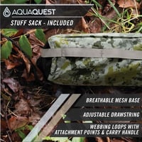 AquaQuest Safari Vízhatlan Sátorponyva - Könnyű SilNylon Túlázó Menedék 3x3m - Terepszínű Kempingponyva Hátizsákos Túrázáshoz 4