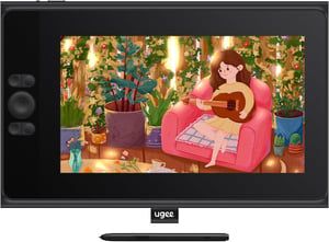 UGEE UE12 11,6" Grafički Tablet s Zaslonom - 124% sRGB Prostor Boja, 8 Tipki Prečaca, Olovka Bez Baterije, Kompatibilan s Windows/Mac/Android, Rad od Kuće