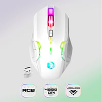 Empire Gaming Armor RF800 Vezeték Nélküli RGB Gamer Billentyűzet-Egér Szett Egérpaddal - 4800 DPI - PC/PS4/PS5/Xbox/Mac Kompatibilis - Fehér 3