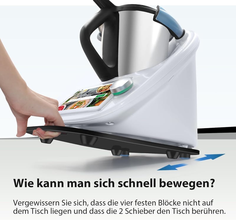 Thermomix TM6 TM5 csúsztatólap - Új fogantyú, stabil akril, fekete
