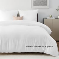 Bedsure Fehér Ágynemű Garnitúra 200x200 cm - 3 Részes Mikroszálas Poliészter Huzat Cipzárral, 2 Párnahuzattal 80x80 cm, Oeko-Tex Tanúsított, 3