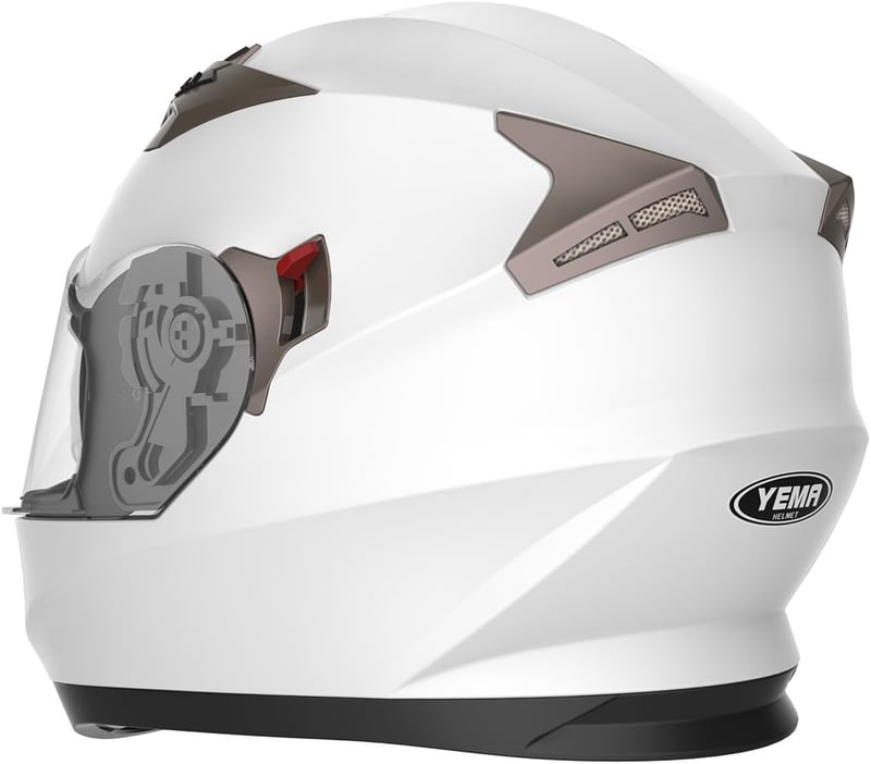 YEMA YM-829 Fehér Bukósisak Dupla Plexivel - ECE Minősített, XL Méret