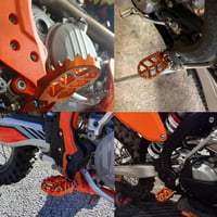 JFG RACING CNC Alumínium Lábtartó KTM SX SX-F EXC XC MC TC FC TE FE TX FX Motorokhoz - Széles, Csúszásmentes, Narancssárga 2