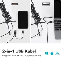 AGPTEK USB Kondenzátor Mikrofon Állvánnyal és Popszűrővel - Streaming, Podcast, Gaming 3