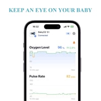 Wellue Baby O2 Pulzoximéter Csecsemőknek - Folyamatos Oxigénszint és Pulzusmérő, Bluetooth Riasztással, Ingyenes Alkalmazással, Kék 5