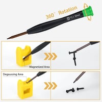 RealPlus 30 részes mini mágneses csavarhúzó készlet - 8 Torx, 16 feszítőszerszám, mágnesező eszköz - Telefonokhoz, tabletekhez, órákhoz, PS4 3