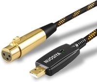 NUOSIYA 3m-es USB-XLR mikrofon kábel, fonott, hangszerekhez és énekléshez 1