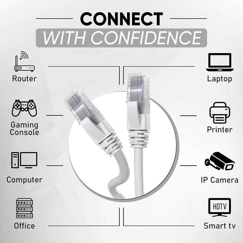 Mr. Tronic 5m-es Cat5E Ethernet kábel, gyors internethez, RJ45 csatlakozóval, szürke