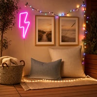 Pachet Decor Cozy: LED neon + 120 LED-uri + 21m ghirlandă + 2x perne + 2x rame foto + coș depozitare 1
