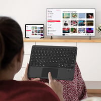 Emetok 7 színű háttérvilágítású német QWERTZ Bluetooth billentyűzet trackpaddal iPad-hez 8