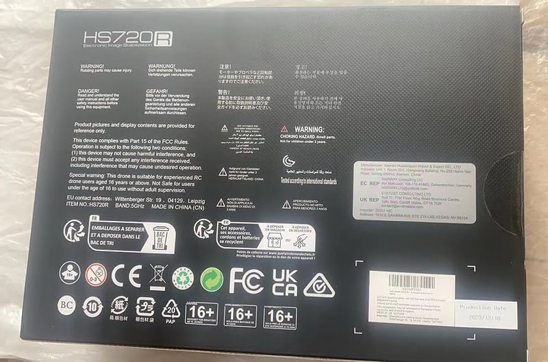 Holy Stone HS720R 4K Drón 3 Tengelyes Gimballal - GPS, EIS Képstabilizátor, 3000m Hatótáv, Összecsukható, Követés Funkcióval, Automatikus Vi