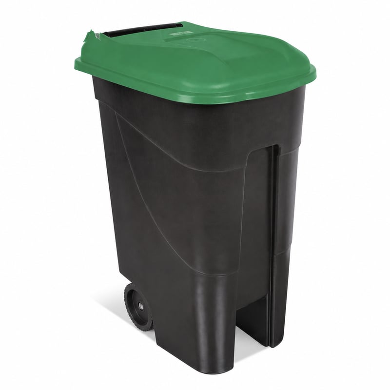Tayg EcoTayg 80 literes hulladékgyűjtő szemetes kuka pedálos, zöld fedeles — hibás, alkatrésznek: hiányzó (állapot: lásd a 2. képet)