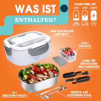 TRAVELISIMO 3in1 Elektromos Ételmelegítő Doboz 1,5L - Autóba, Kamionba, Otthonra (12V/24V/220V) 5