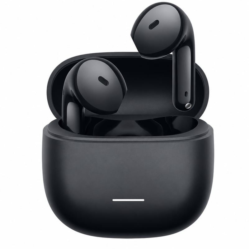 Bezdrôtové slúchadlá Xiaomi Redmi Buds 8 Active TWS Bluetooth, čierne, 14,2 mm titánová membrána, výdrž 37 hodín — bez USB (stav: pozri 2. obrázok)