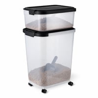 Amazon Basics posuda za pohranu hrane za kućne ljubimce 15,8 kg + — neispravno, djelomično funkcionalno: slomljena veća posuda, nedostaju dijelovi (stanje: vidi 2. sliku) 1