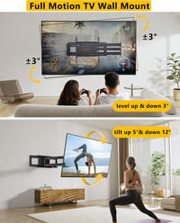 WHYFONE TV Fali Tartó 37-86" Képernyőkhöz - 120 cm Extra Hosszú Forgó Kar, 180° Elforgatható, 50 kg Teherbírás, VESA 600x400 mm 6