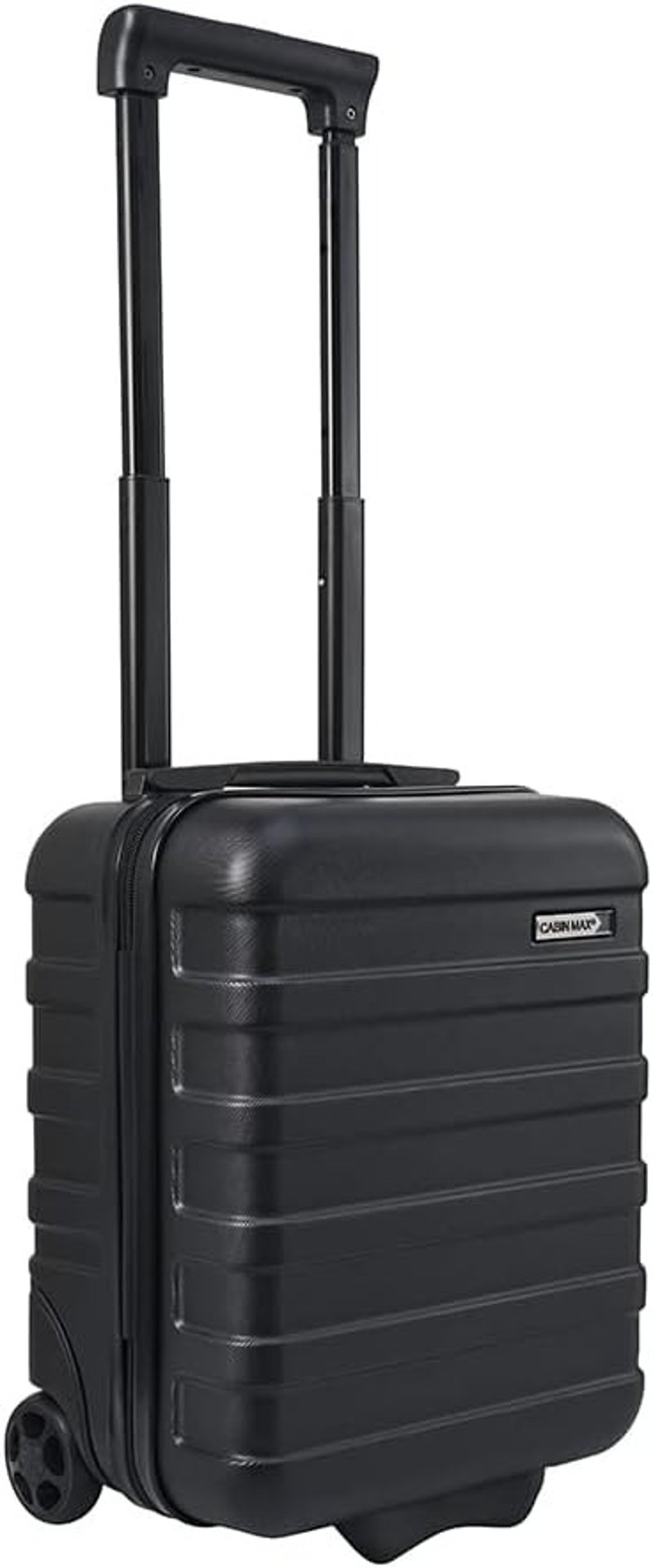 Cabin Max Anode Fekete Kemény Héjú Kabinbőrönd, Könnyű ABS Gurulós Utazótáska 4 Kerékkel, Wizz Air Kompatibilis 40x30x20cm