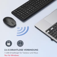 seenda SK38-3 Vezeték Nélküli Billentyűzet-Egér Szett, Ultravékony Újratölthető, Ergonomikus, Szilikon Porvédővel, PC/Laptop/Smart TV, QWERT 2