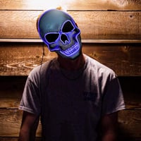 Molbory Kék LED Világító Halloween Maszk 3 Fénymóddal 6