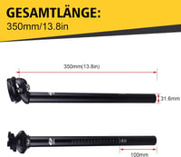 Meghna 350 mm Fekete Állítható Kerékpár Nyeregcső 7