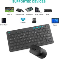 Rii Vezeték Nélküli Billentyűzet-Egér Szett, 2.4G Kompakt Billentyűzet Egérrel, Laptop, PC és Smart TV Kompatibilis, Német QWERTZ Kiosztás,  5
