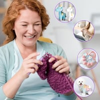 RealPlus 47 részes horgolókészlet ergonomikus gumírozott fogantyúkkal, 14 méretű (2-10mm) horgolótűvel, kezdőknek és haladóknak, lila táskáv 5