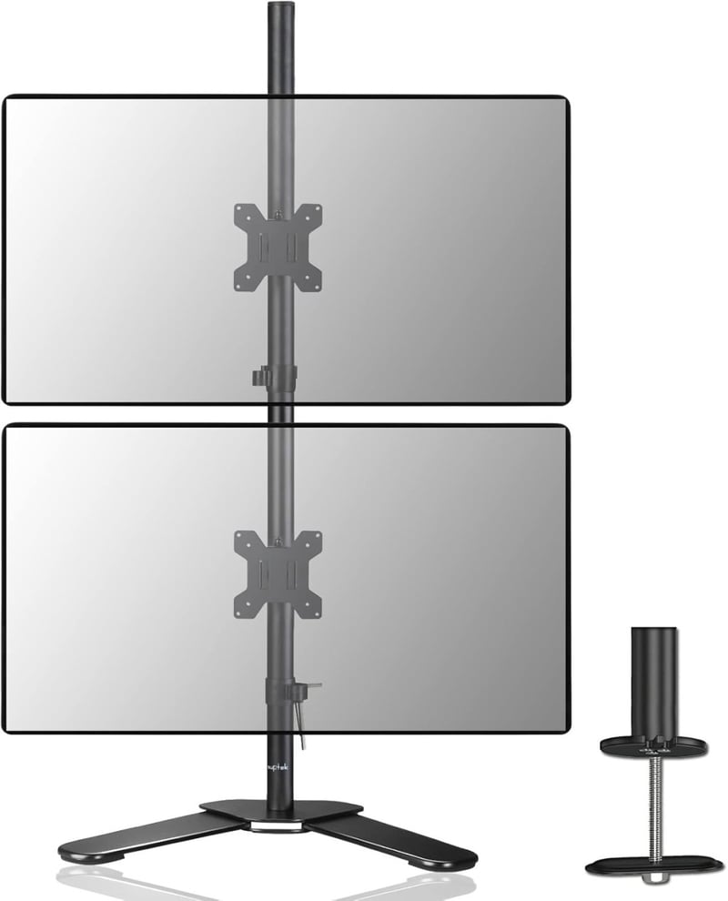 SUPTEK Dupla Monitorállvány 13-27" LED/LCD Képernyőkhöz, 80cm Magas, Állítható VESA
