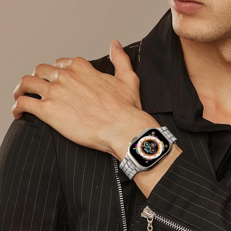TiMOVO Titán Szíj Apple Watch 49/45/44/42mm - Levehető Férfi Fémcsat