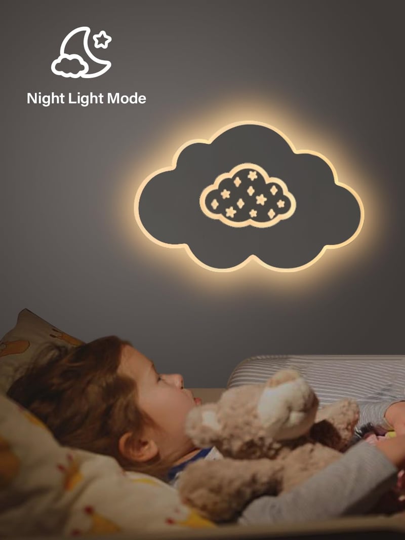 Baerolc Felhő Alakú LED Mennyezeti Lámpa 50 cm - Távirányítós, Fényerőszabályozható, 3000K-6000K, 30W, Gyerekszobába, Hálószobába, Nappaliba