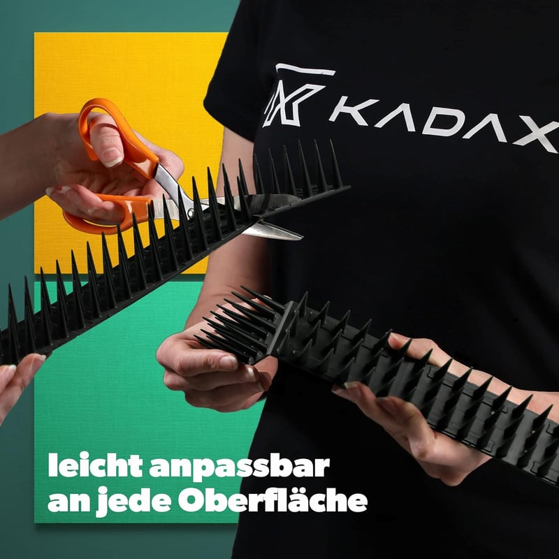 KADAX 3 soros műanyag madárriasztó tüskék, 51 cm, fekete - macska, nyest, galamb elleni védelem