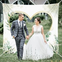 Óriás Esküvői Szív Kivágáshoz 200x180cm - Just Married Lepedő 2 Ollóval 9