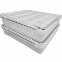 Iris Ohyama AT-LD Légmentes Műanyag Tárolódoboz Tetővel, 70 L, 2 db, Fekete, Csatos Zár — letört fedélsarok (Outlet termék) 1