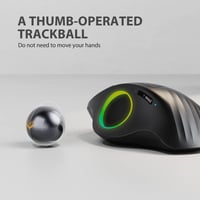 ProtoArc EM01 ergonomikus RGB trackball egér, vezeték nélküli, állítható DPI, újratölthető 8