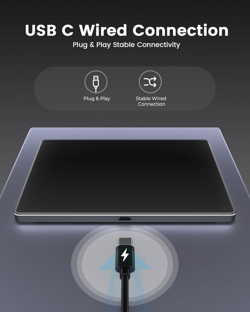 seenda Érintőpad Mac és Windows Rendszerekhez - Precíziós Fém Trackpad Multi-Touch Vezérléssel, Vezetékes Touchpad MacBook/PC/Laptop Eszközö